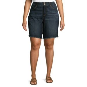 NWT Terra & Sky Plus Bermuda Shorts Frayed Hem. Size 26W